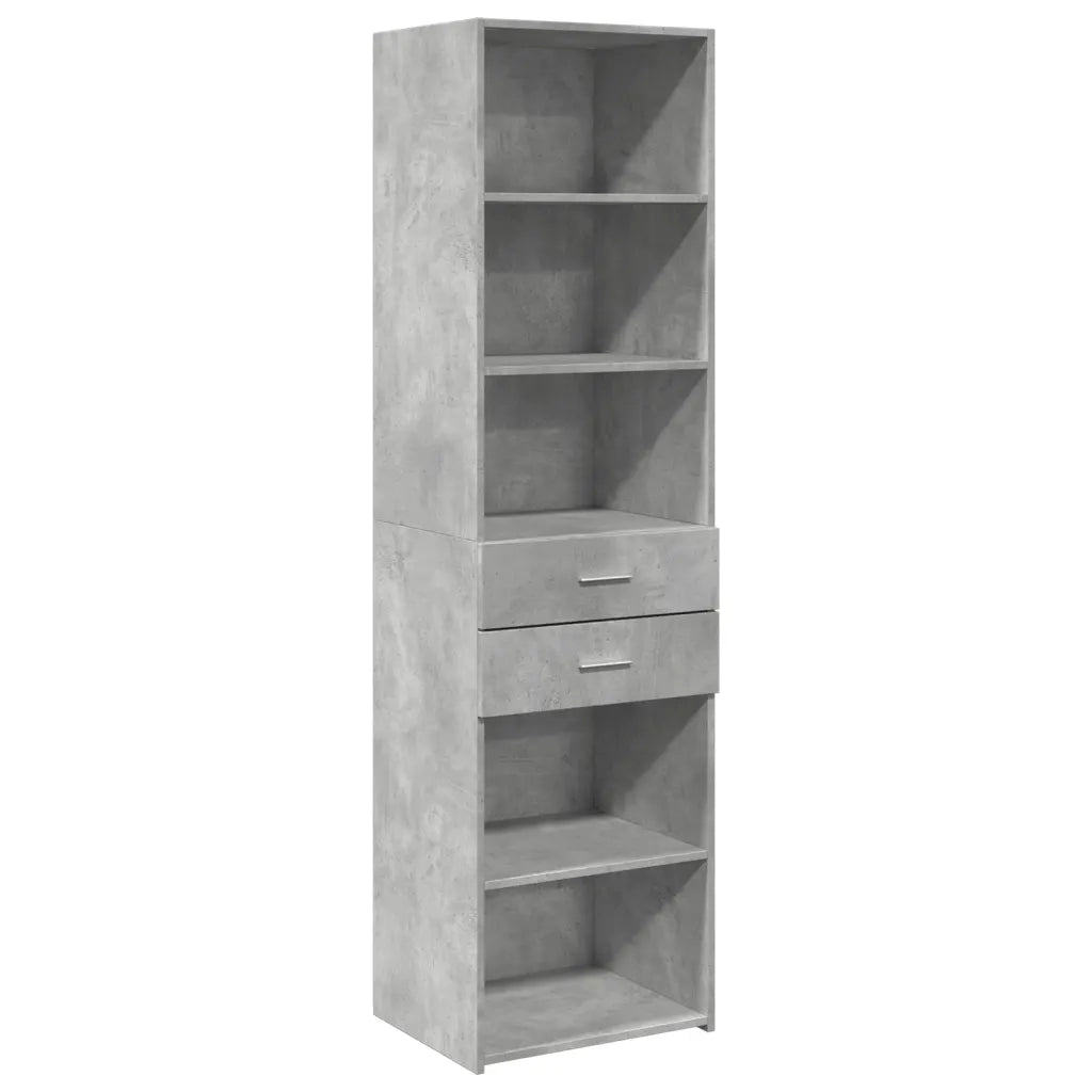 Credenza-Buffet-Armadio da cucina Grigio Cemento 50x42,5x185 cm in Legno Multistrato 593264