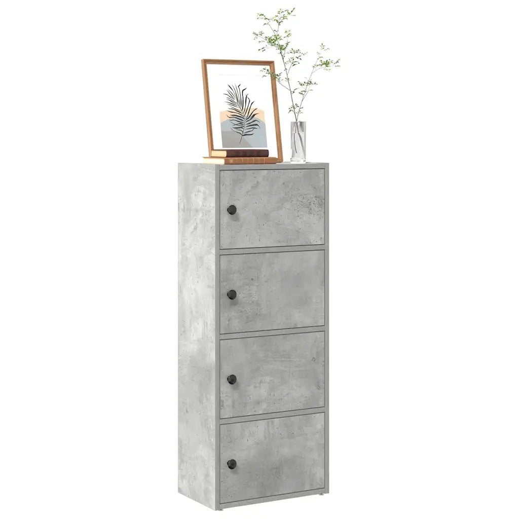 Libreria Grigio Cemento 40x24x102 cm in Legno Multistrato