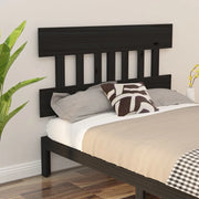 Testiera per Letto Nera 143,5x3x81 cm Legno Massello di Pino 819124