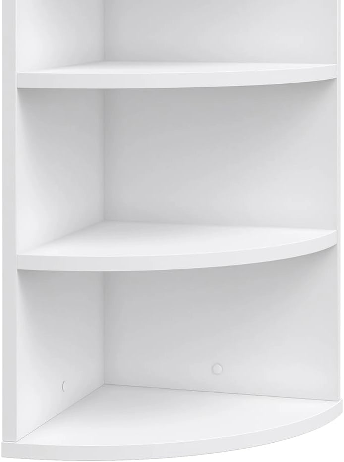 Libreria angolare da terra Ecki, Bianco, 30 x 60 cm, per montaggio a parete con tre ripiani aperti