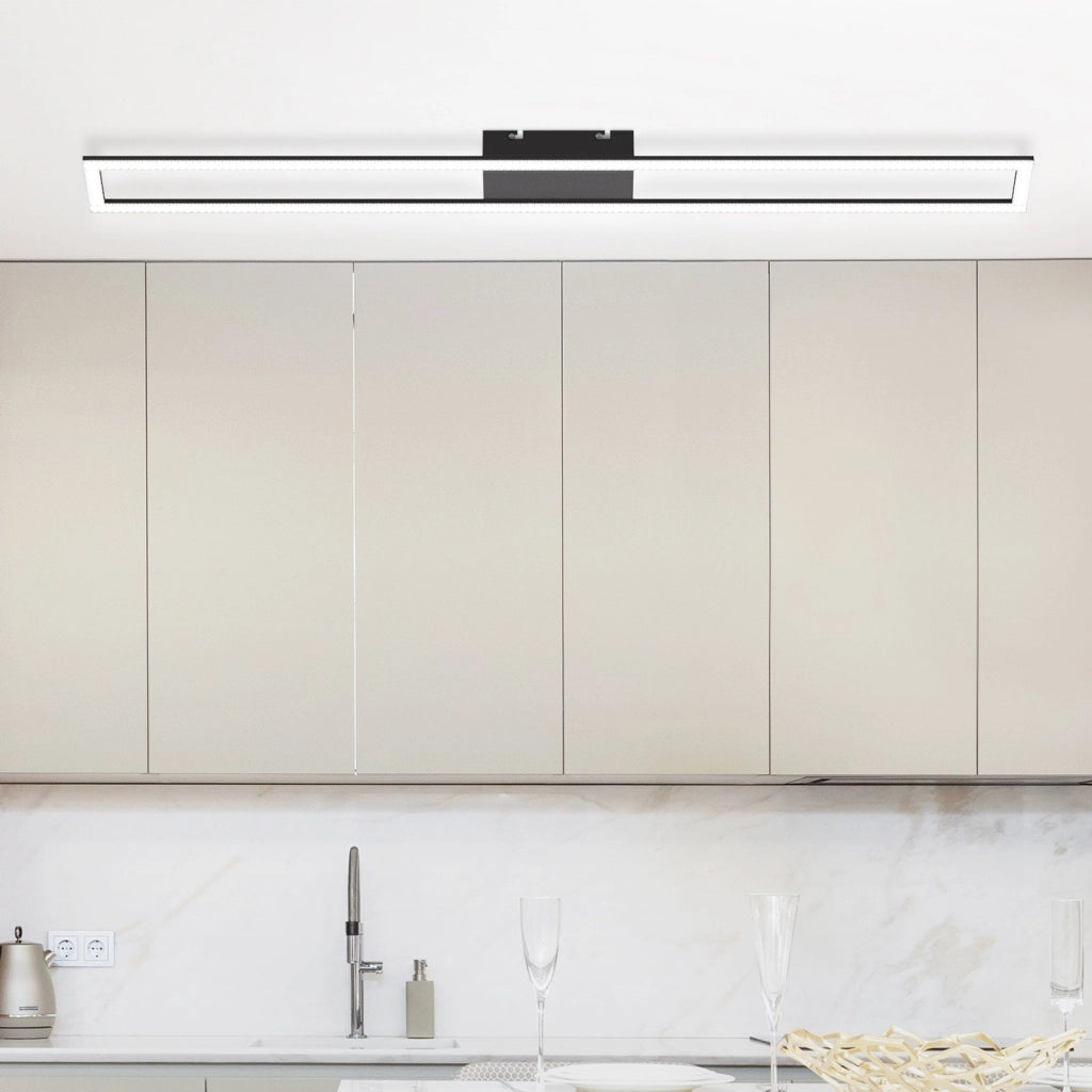 ZMH Lampada da soffitto plafoniera moderna rettangolare cristallo LED 108cm dimmerabile 40W