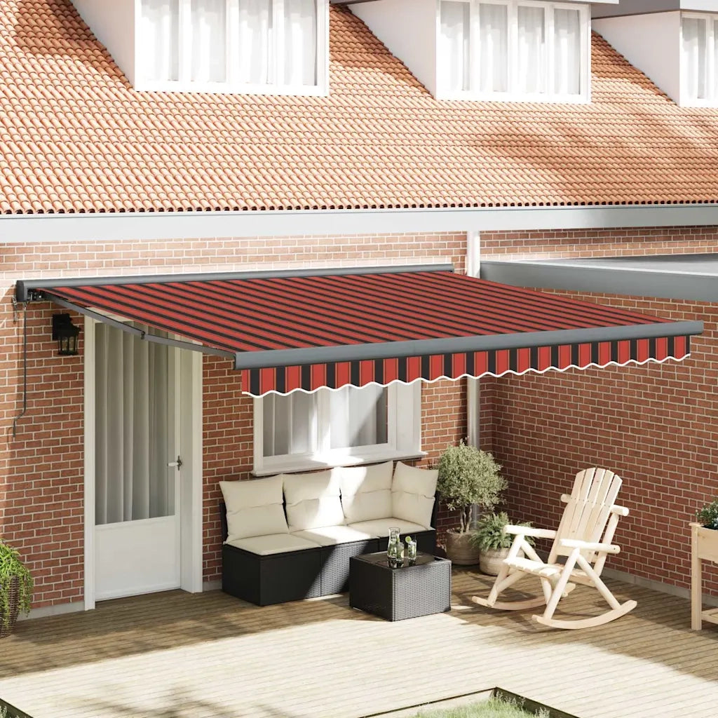 vidaXL Tenda Retrattile arancione e marrone 400 × 300 cm