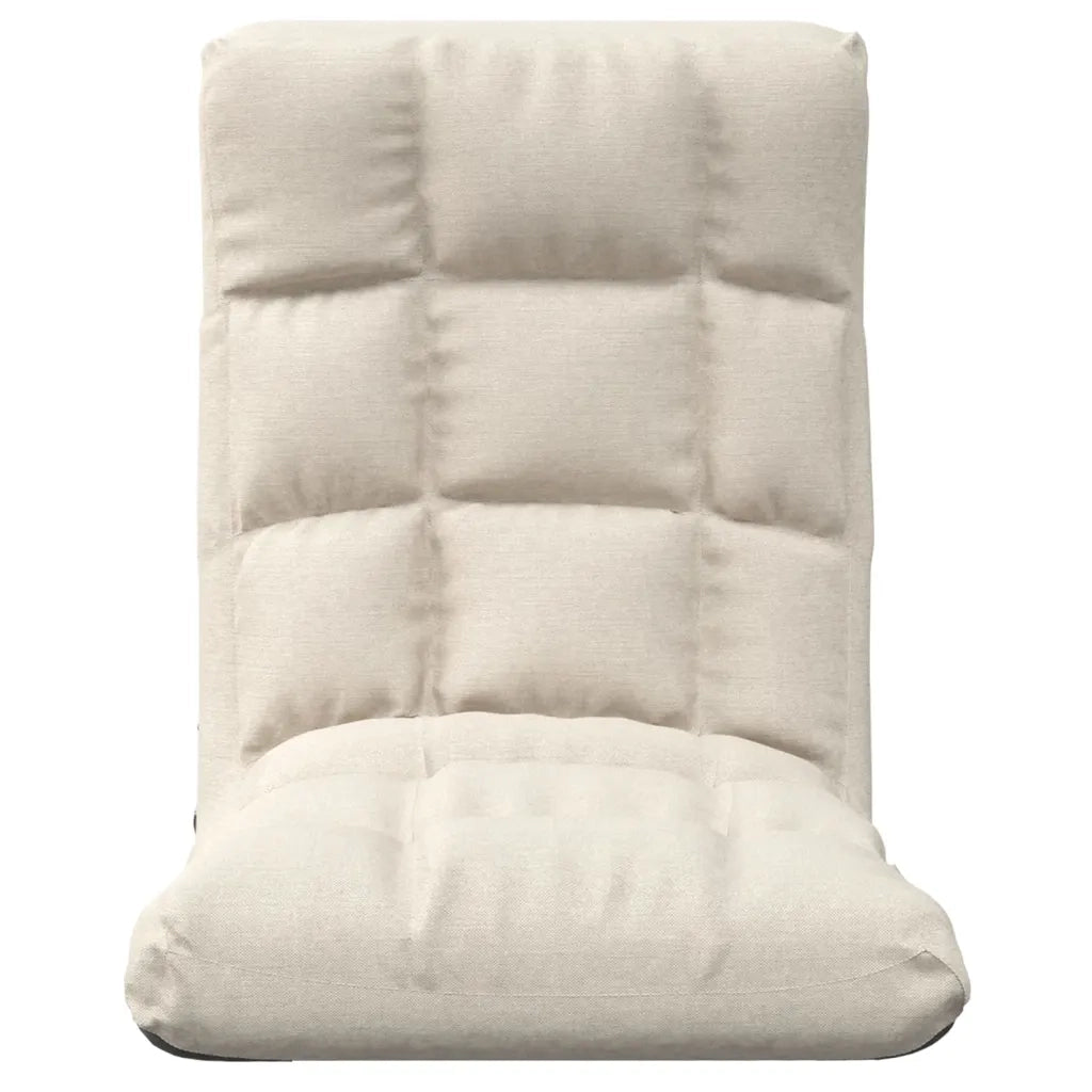 Sedia a Sdraio da Terra Pieghevole Crema in Tessuto CFW3750055