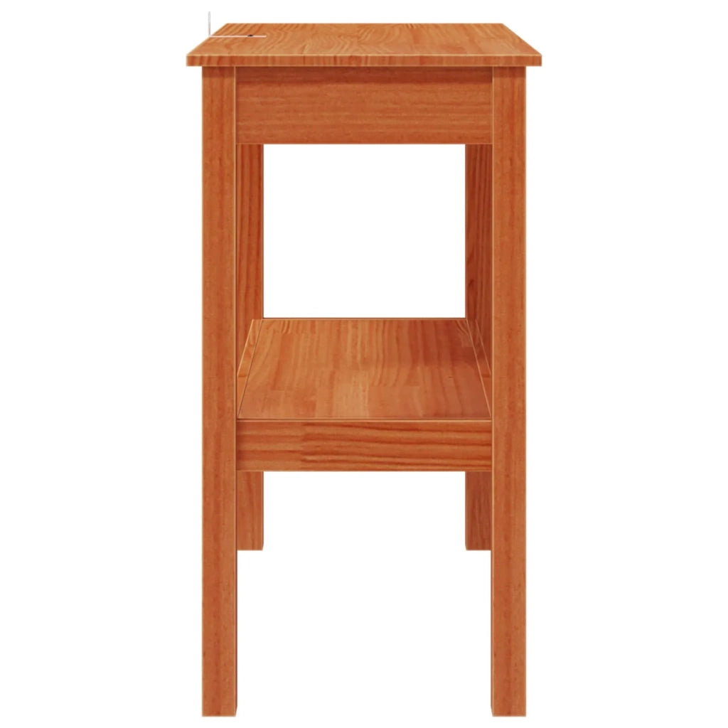 Tavolo consolle con lo scaffale Marrone Cera 80 x 40 x 75 cm
