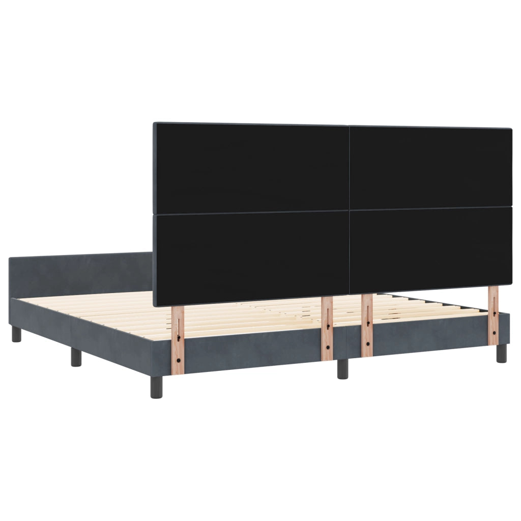 Letto Matrimoniale Grigio Scuro 200x200 cm in Velluto