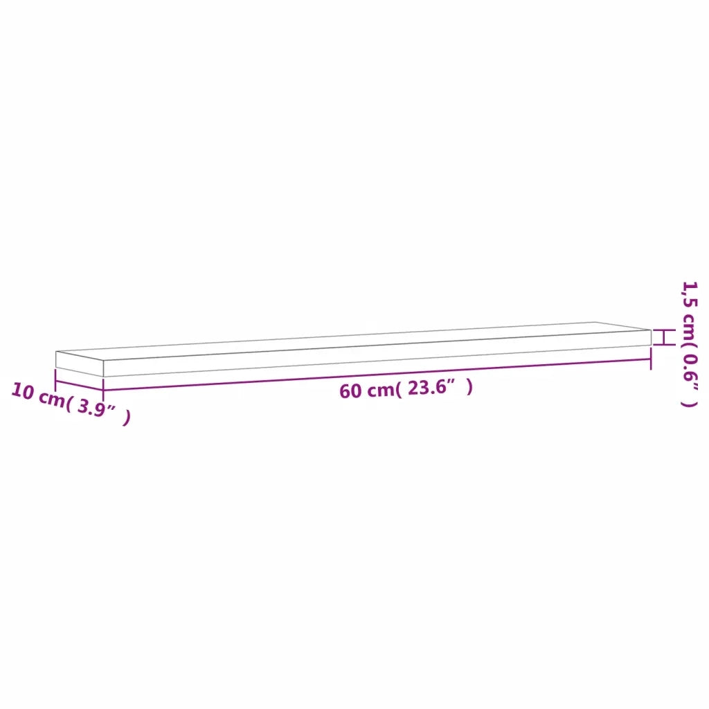Mensole Parete 4pz Grigio Sonoma 60x10x1,5cm Legno Multistrato 838227