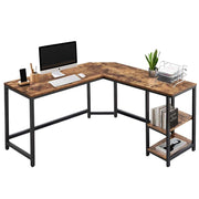 Scrivania Angolare Libreria Tavolo Porta PC Computer Metallo Legno Industriale