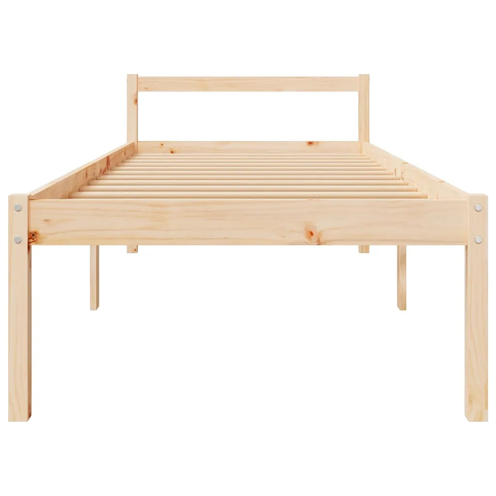 Letto per Anziani 90x190 cm Single in Legno Massello di Pino 810579