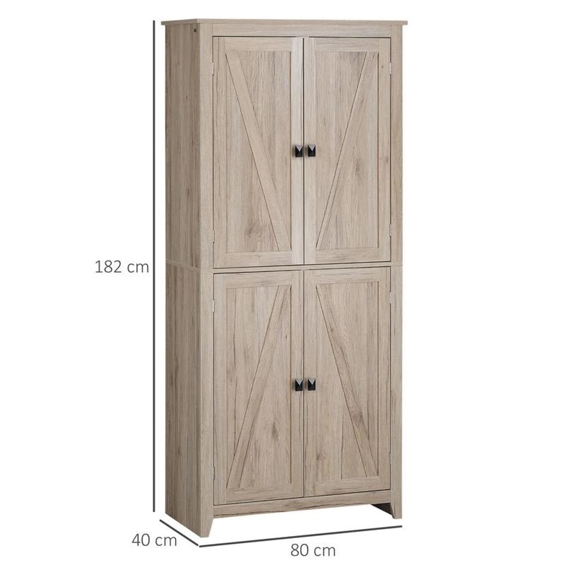 MOBILE CUCINA A 4 ANTE CON MENSOLE REGOLABILI IN LEGNO 80X40X182CM