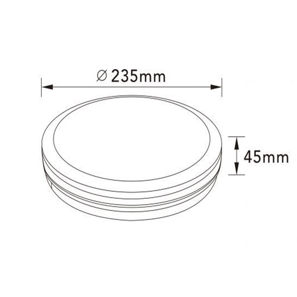 Trade Shop - Plafoniera Led 29w Tecnologia Cct Applique Interno Esterno Soffitto Parete Ip65 Ess-02-3c - Nero