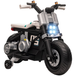 Moto Elettrica per Bambini 6V   Bianca e Nera