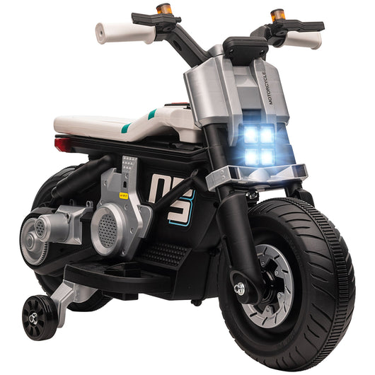 Moto Elettrica per Bambini 6V   Bianca e Nera