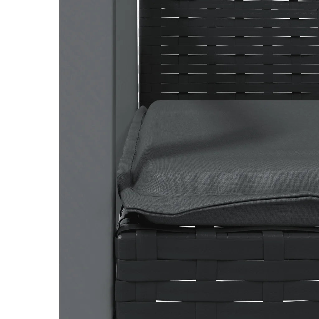 Set Pranzo da Giardino 9 pz con Cuscini in Polyrattan e Acciaio