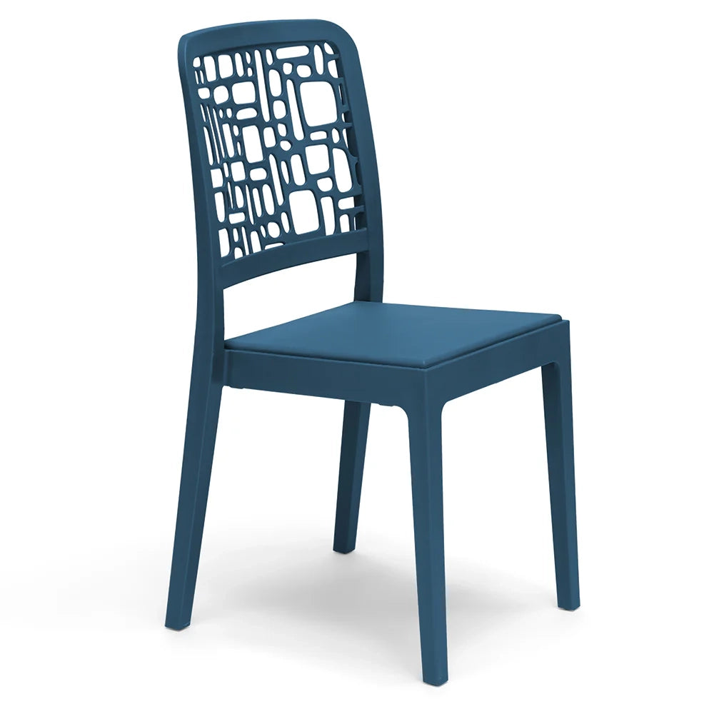 Sedia in polipropilene MEDEA, impilabile, resistente ai raggi UV, design moderno, ideale per sala da pranzo, cucina, sala d’attesa, bar, ristoranti o giardino, colore Petrolio