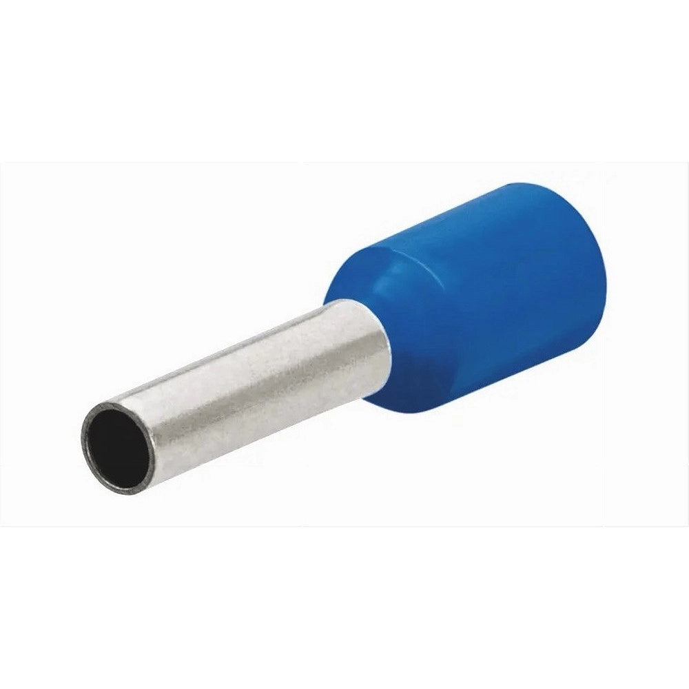 Trade Shop - Confezione 100 Pz Tubetto Capicorda Isolato Per Cavi 10mm² Terminale 12mm E10-12 - Blu