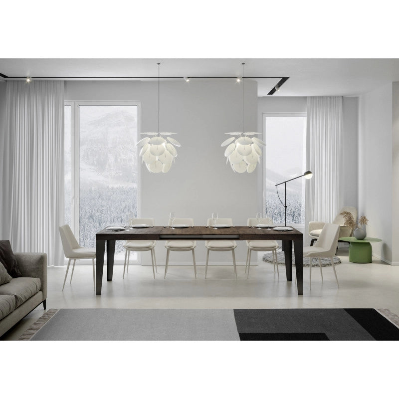 Tavolo allungabile 200/304x90 cm Flame telaio Antracite - Noce