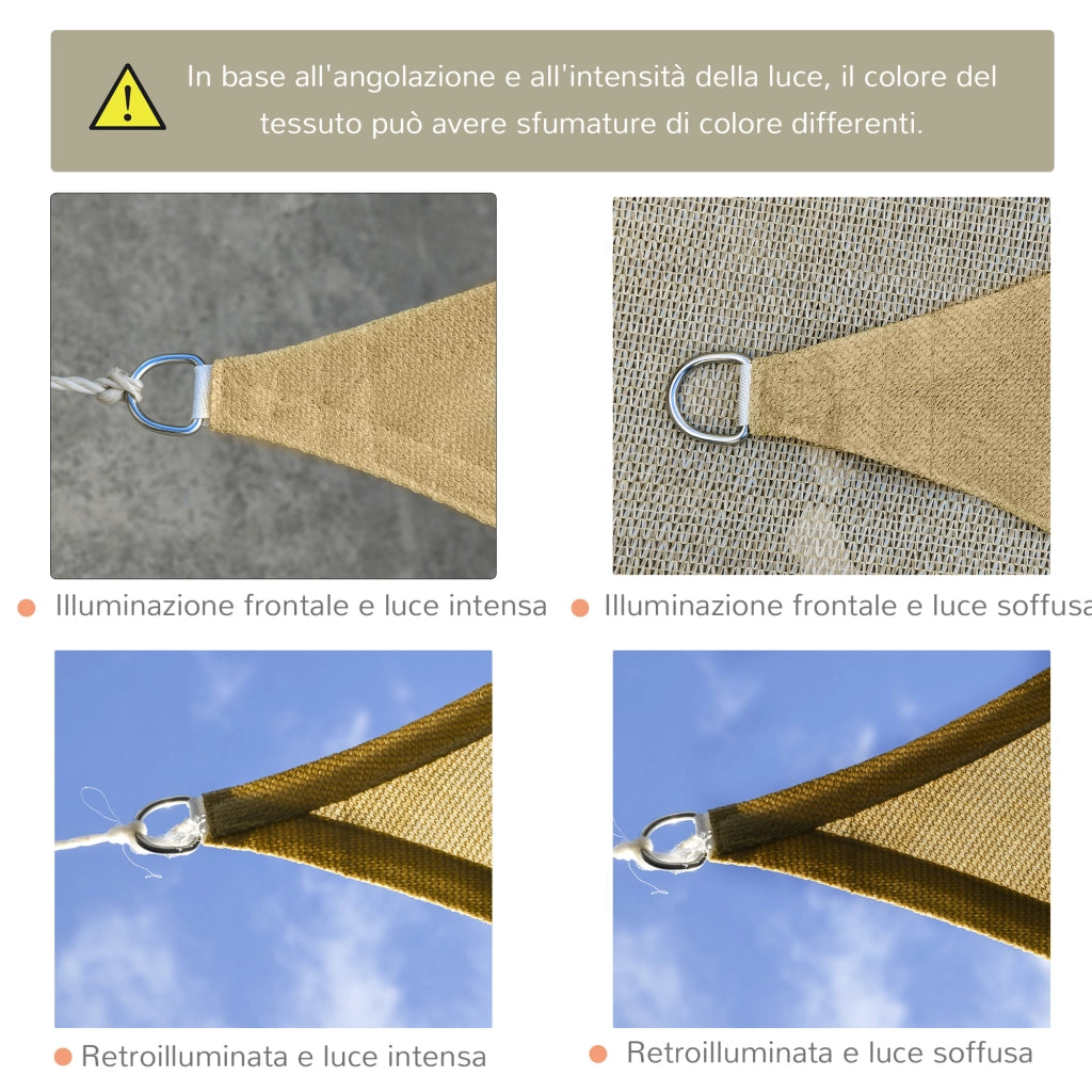 Easycomfort Tenda a Vela Parasole Rettangolare 4 x 6m, Tenda da Sole Protezione Raggi UV in HDPE 185g/㎡, Giallo