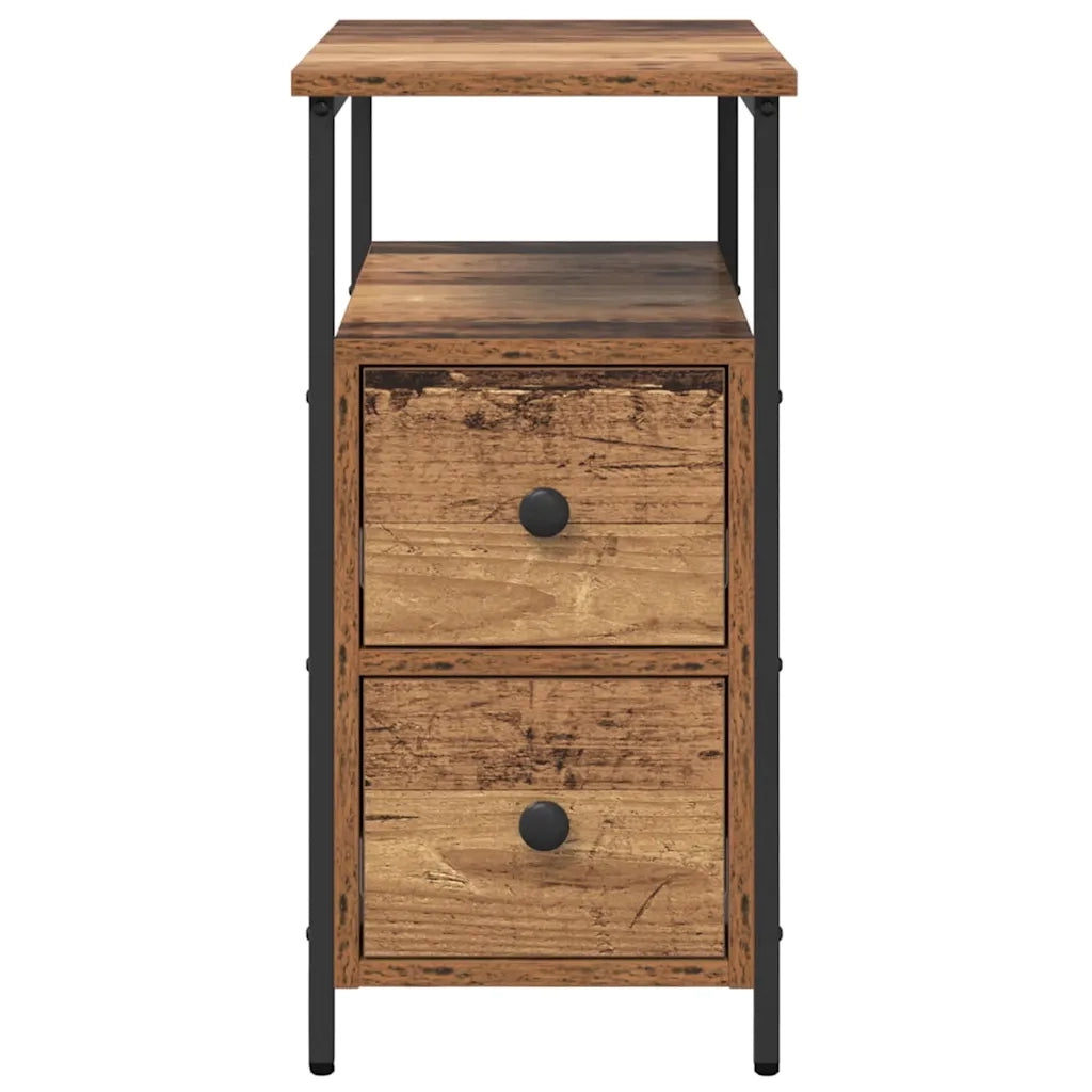 Armadio da Notte con cassetto Legno vecchio 30 x 60 x 60 cm 871271