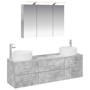 Set di mobili per il bagno 4 pcs Grigio Cemento 3407058
