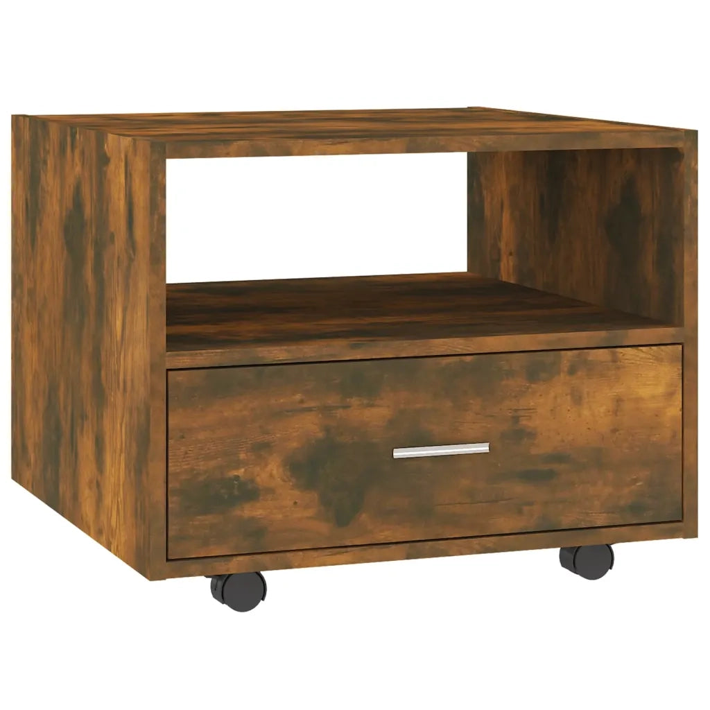 Tavolino da Salotto-Tavolino da soggiorno-Tavolo Rovere Fumo 55x55x40cm in Legno Multistrato
