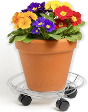 Sostegno metallico mobile per vasi fiorali e vasi per piante - 32 cm - ideale per casa, balcone e giardino