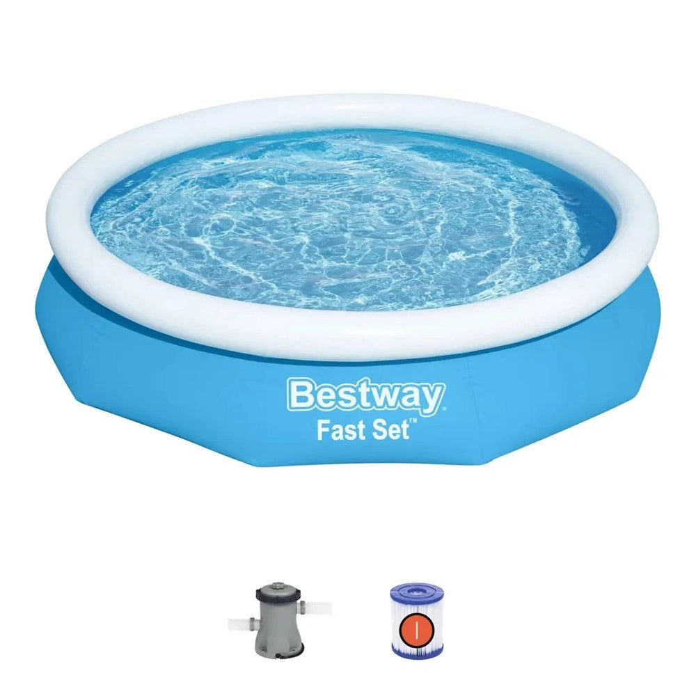Trade Shop - Piscina Fuori Terra Tonda Gonfiabile Fast Set 305x66cm Con Pompa Filtro Cartuccia 57458 -