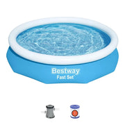 Trade Shop - Piscina Fuori Terra Tonda Gonfiabile Fast Set 305x66cm Con Pompa Filtro Cartuccia 57458 -