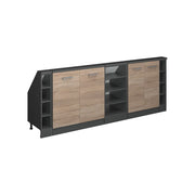 Mobile cucina sottotetto R-Line Sonoma/Antracite 210 cm Set di 5 Vicco