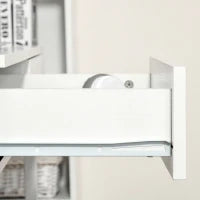 Tavolo Scrivania Salvaspazio per Camera e Ufficio, Scrivania con Cassetti e Ruote, Postazione di Lavoro Doppia o Singola, 100x36x88cm, Bianco