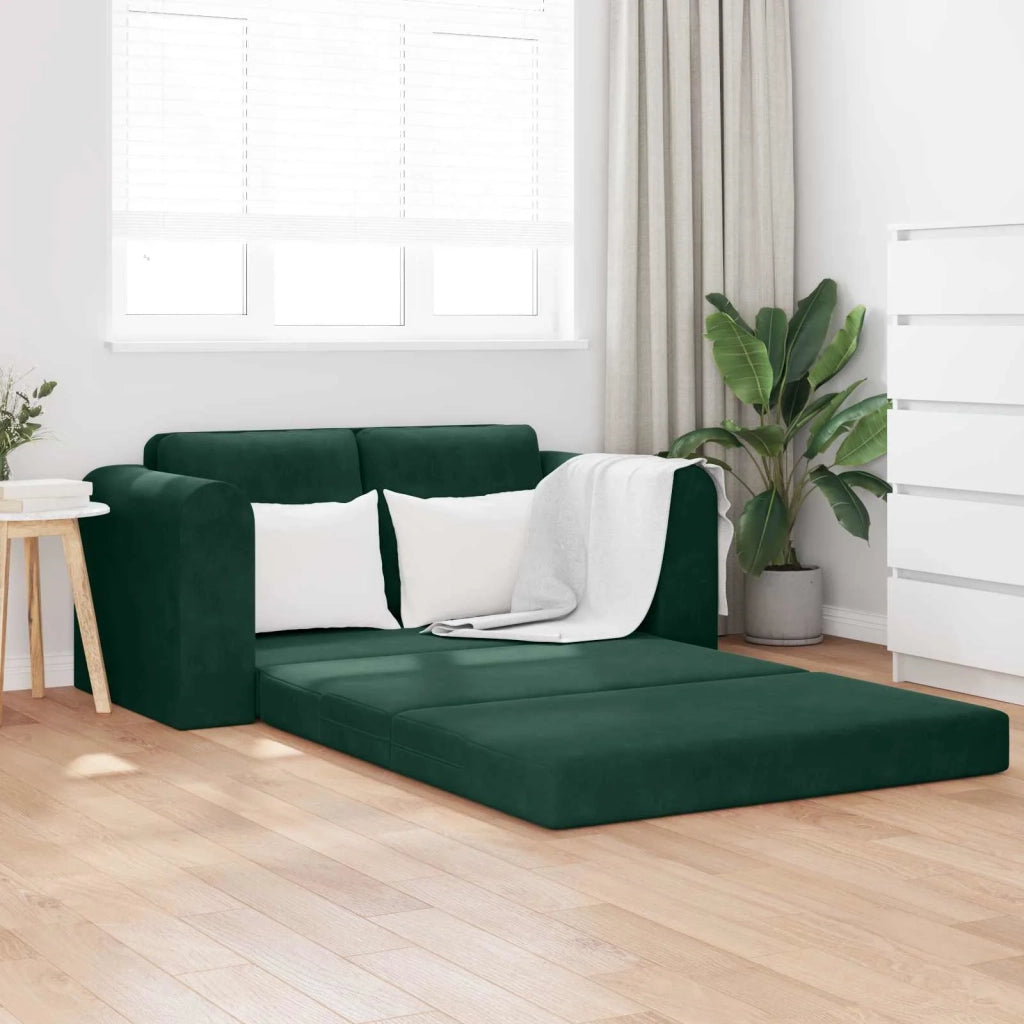 Divano letto | Sof¨¤ letto | Letto singolo Verde Scuro 148 x 71 x 83 cm Velluto