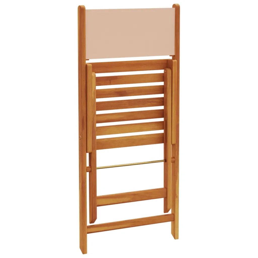 vidaXL Sedie da Bistrò 2pz Beige in Legno Massello di Acacia e Tessuto