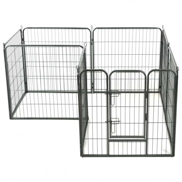 Recinto circolare box per cani Ezooza Zabrze con 8 pannelli acciaio da 80 x 80 cm cadauno