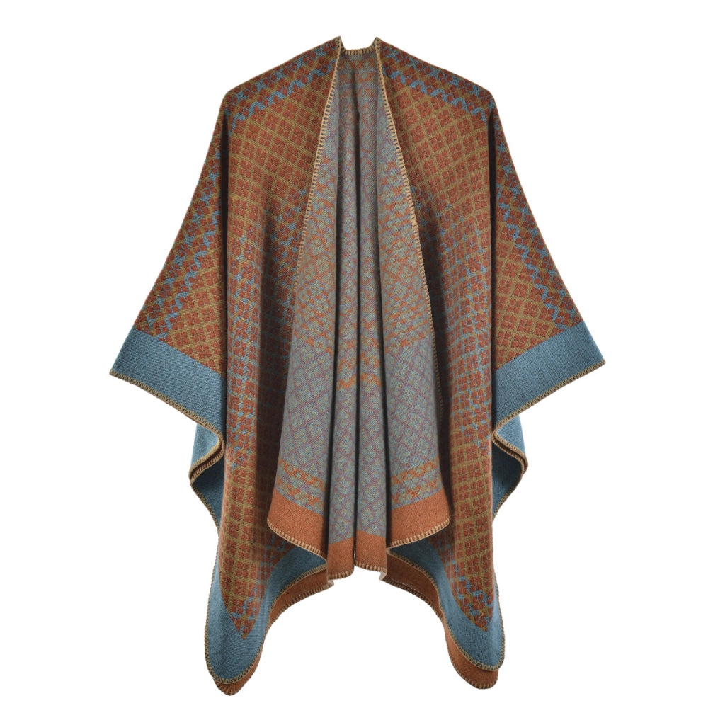 Nuovo scialle da donna, scialle diviso in cashmere con motivo mimetico retr¨°