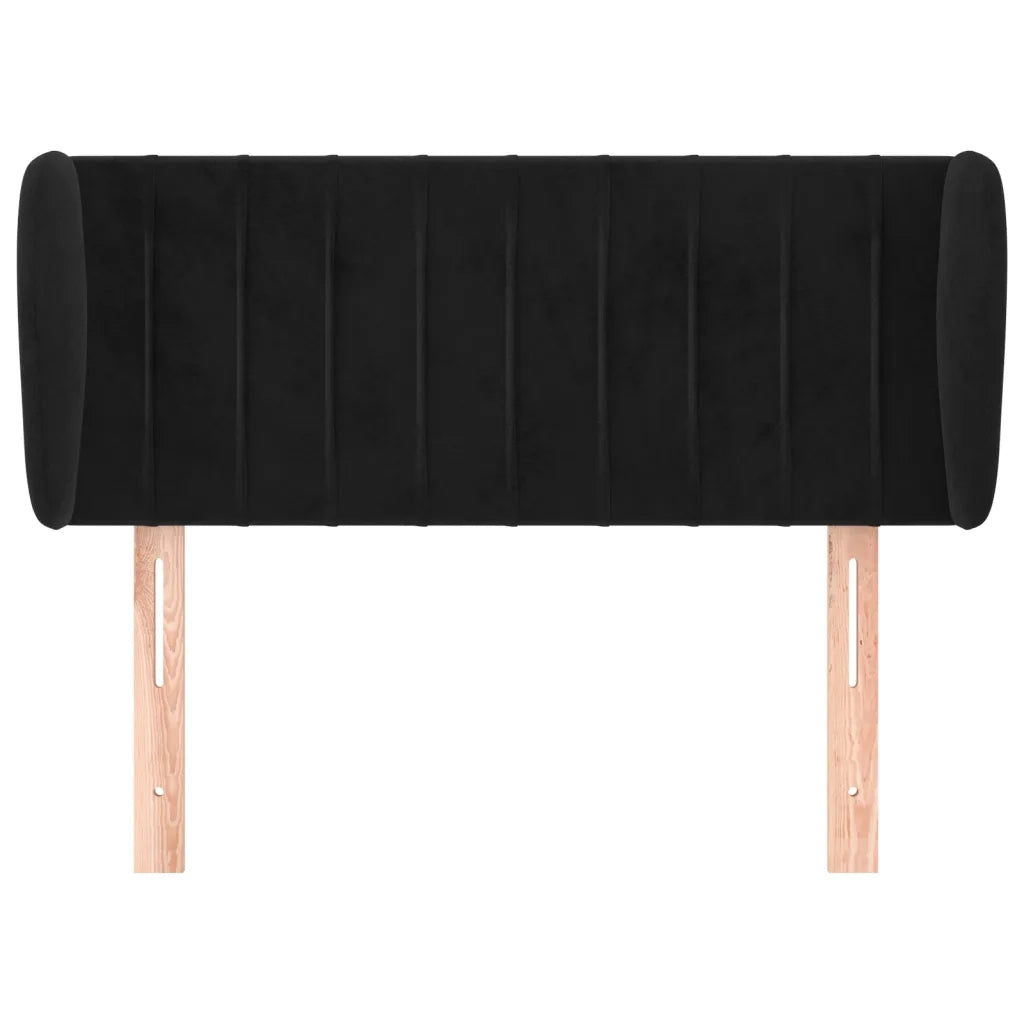 Testiera | Testata ad Orecchio Nera 83 x 23 x 78/88 cm in Velluto