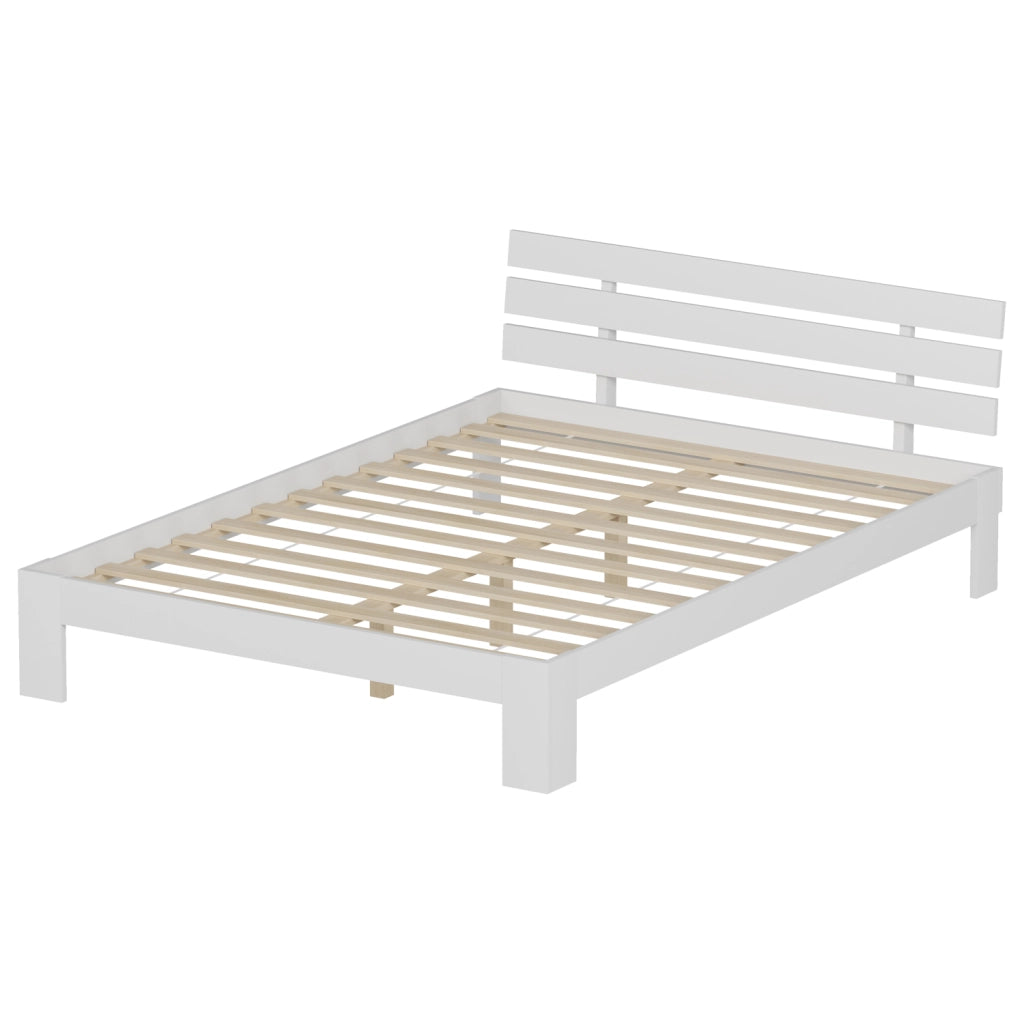 Letto in legno con testiera 140x200cm bianco FINN