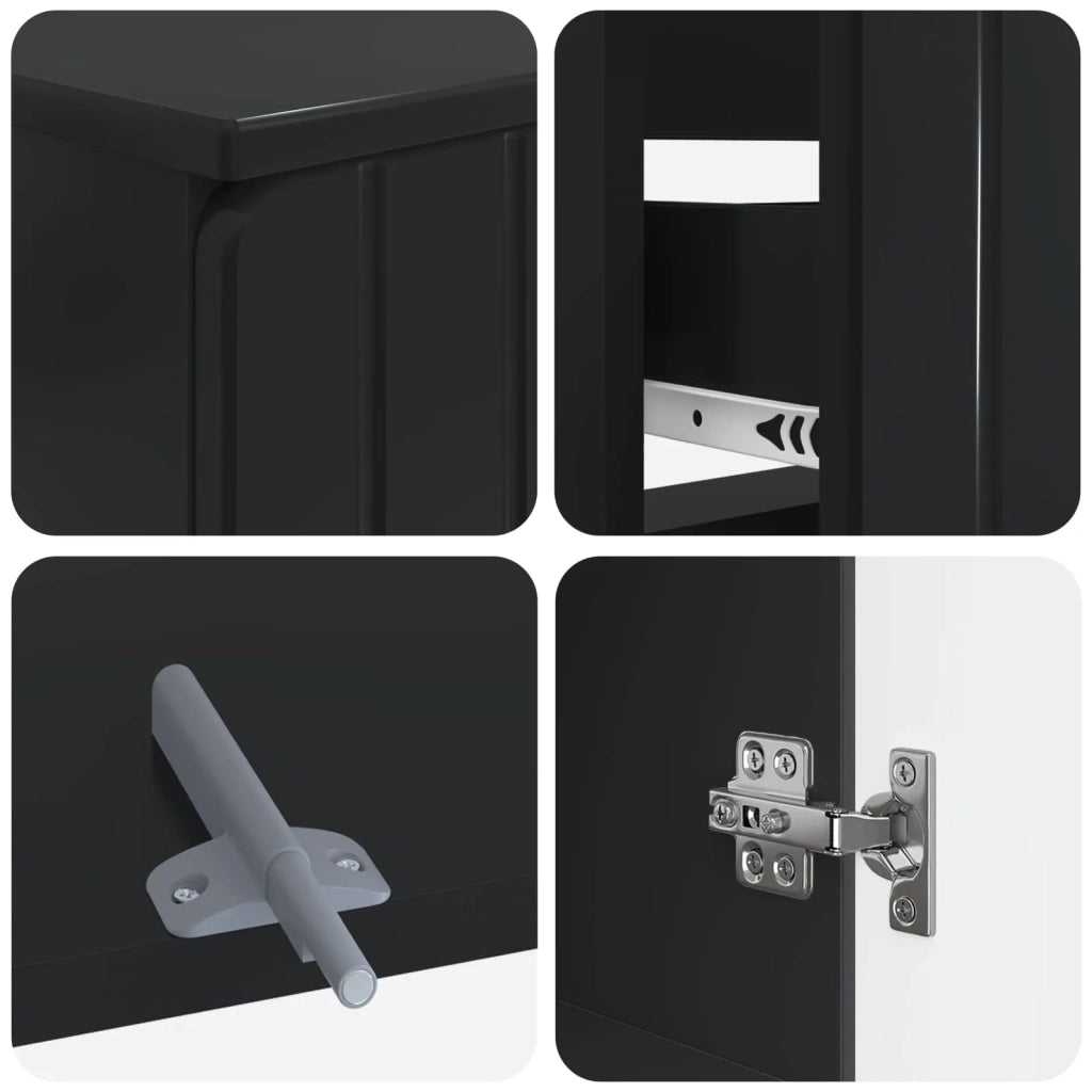 Set di armadietti da bagno in 3 pezzi ZWOLLE Nero 3417757