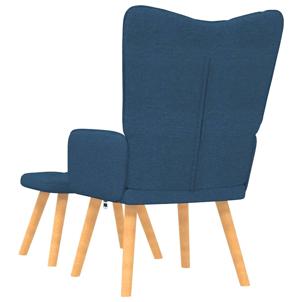 Poltrona Relax con Poggiapiedi Blu in Tessuto cod mxl 15005