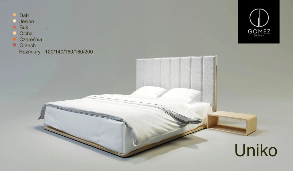 LETTO IMBOTTITO UNIKO 140x200 SOLIK ROVERE NATURALE