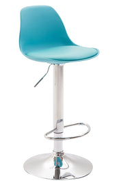 Sgabello di design KIEL in polipropilene e similpelle cromo,blu