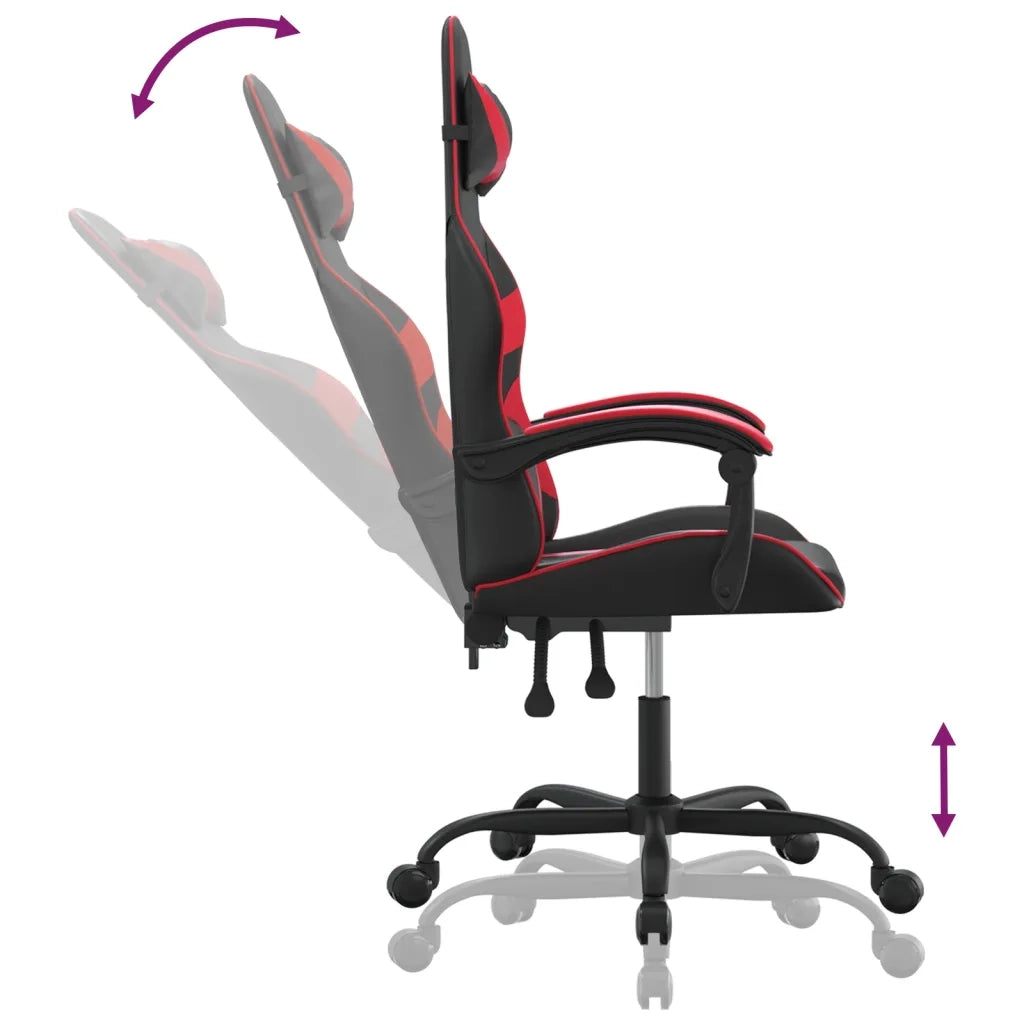 Sedia da Gaming Nera e Rossa in Similpelle cod mxl 78456