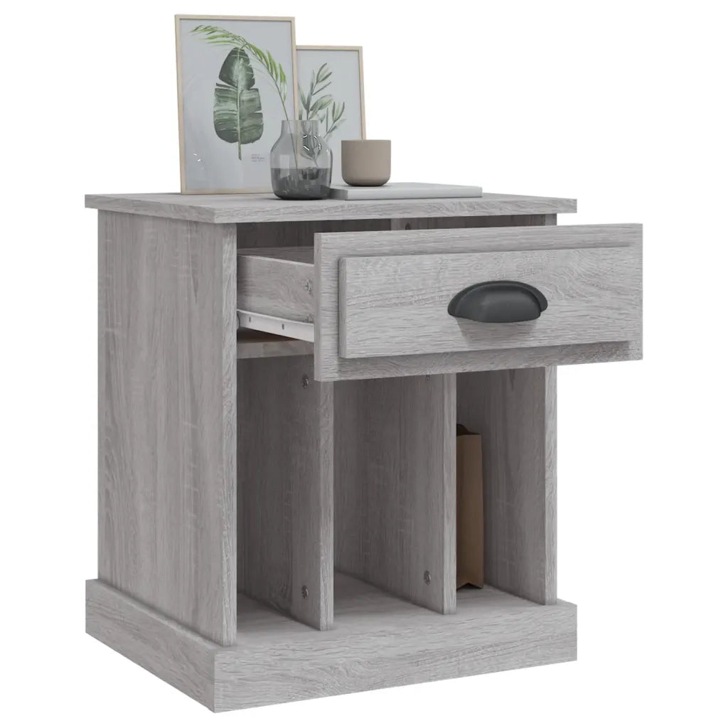 Comodini 2 pz-Set di 2 Tavolino da notte Grigio Sonoma 43x36x50 cm