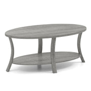 Tavolino ovale 111 x 60,5 x 47 cm con pratico contenitore e atmosfera rustica in legno di caucciù grigio 20_0013793
