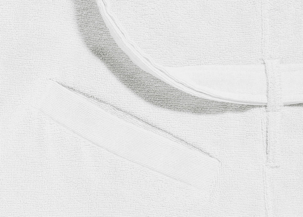 Accappatoio Con Cappuccio E Tasche In Spugna Mod. Joy Tinta Unita Bianco - M-L - Bianco