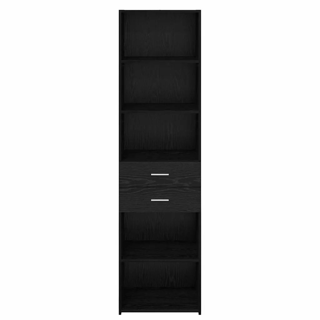 Credenza-Buffet-Armadio da cucina Rovere Nero 50 x 42,5 x 185 cm Legno multistrato