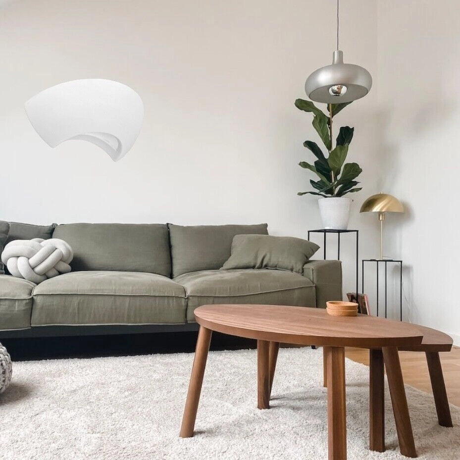 Applique in gesso design moderno con forma ellisse attacco per lampadine Led R7S