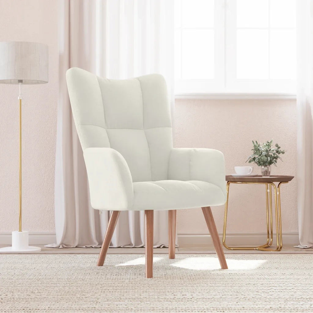 Sedia Relax Bianco Crema Velluto 328060