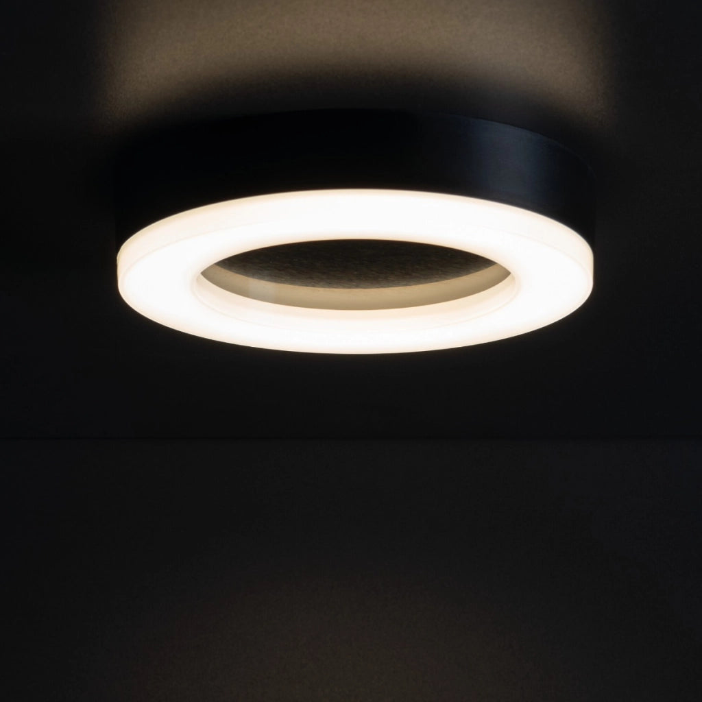 Plafoniera tonda 32cm LED 24W nero/bianco Tura Miledo