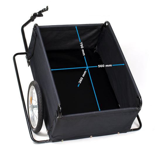 Rimorchio per bici per carichi fino a 65 kg Protezione delle ruote Timone pieghevole Aggancio rapido