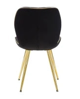 Sedia Paris Space Nera /Gold Set 2 Pz cm 46X58X77