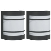 Set di 2 applique da esterno multiuso IP44 per la decorazione del giardino 13,5 x 10,5 x 16,5 cm acciaio inox nero 02_0056611